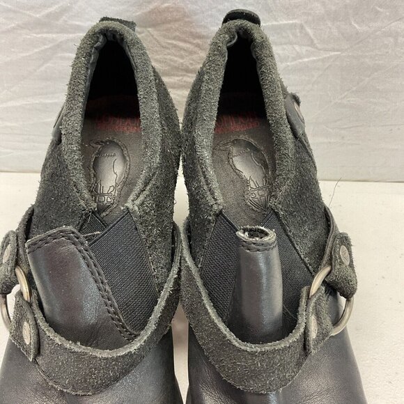 Women’s Vintage London Underground Chunky Wooden Clog booties Shoes Size 7 - Picture 3 of 10